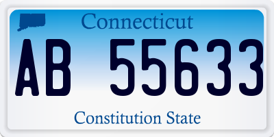 CT license plate AB55633