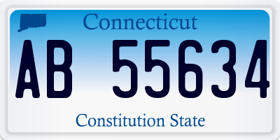 CT license plate AB55634