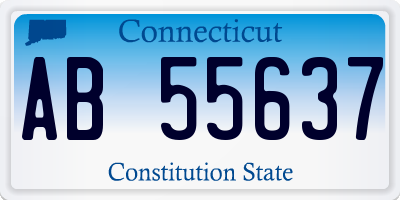 CT license plate AB55637