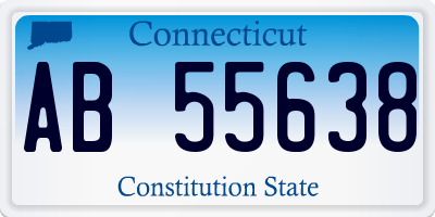 CT license plate AB55638