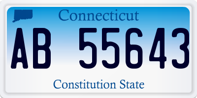 CT license plate AB55643