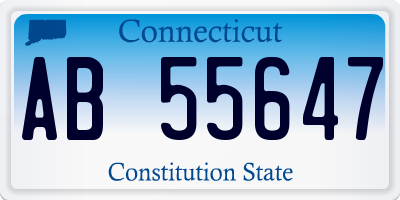 CT license plate AB55647