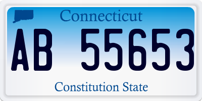 CT license plate AB55653