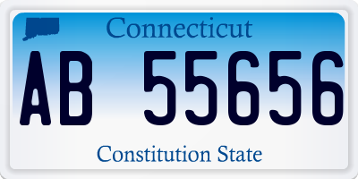 CT license plate AB55656