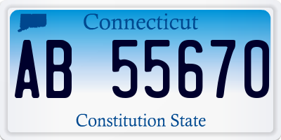 CT license plate AB55670