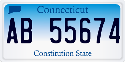 CT license plate AB55674