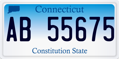 CT license plate AB55675