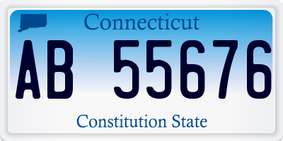 CT license plate AB55676