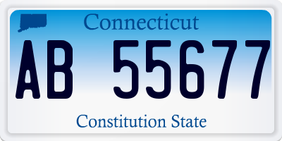 CT license plate AB55677