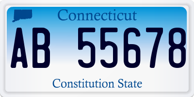 CT license plate AB55678