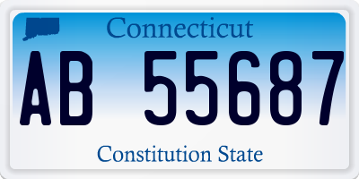 CT license plate AB55687