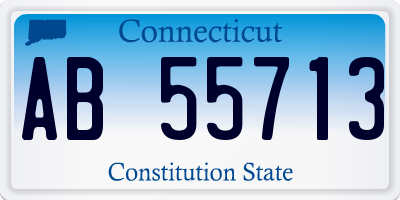 CT license plate AB55713