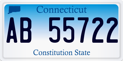 CT license plate AB55722