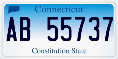 CT license plate AB55737