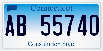 CT license plate AB55740