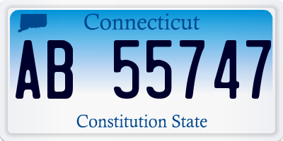 CT license plate AB55747