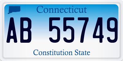 CT license plate AB55749