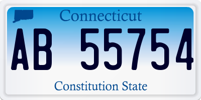 CT license plate AB55754