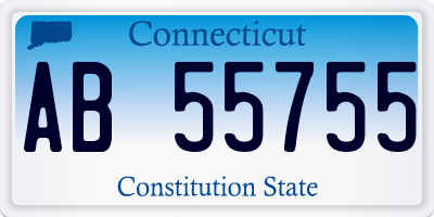 CT license plate AB55755