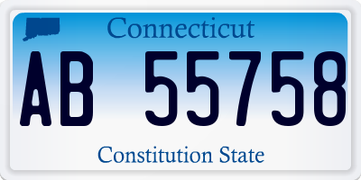 CT license plate AB55758