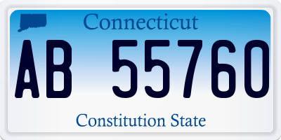 CT license plate AB55760