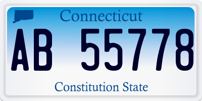 CT license plate AB55778