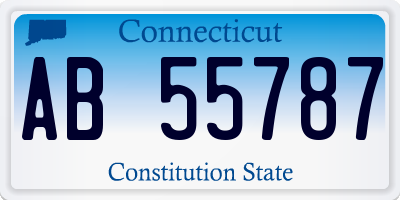 CT license plate AB55787