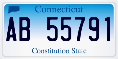 CT license plate AB55791