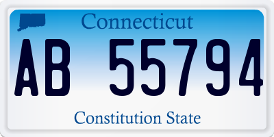 CT license plate AB55794