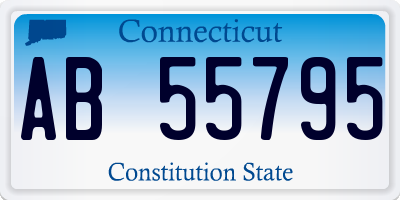 CT license plate AB55795