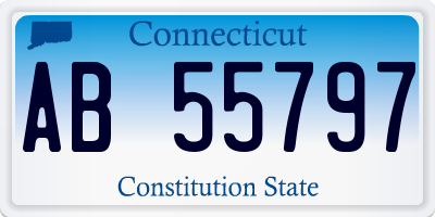 CT license plate AB55797