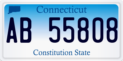 CT license plate AB55808