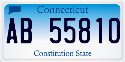 CT license plate AB55810