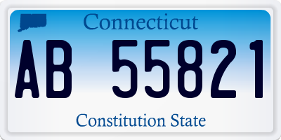 CT license plate AB55821