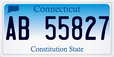 CT license plate AB55827