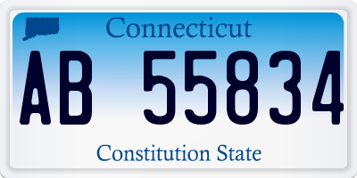 CT license plate AB55834