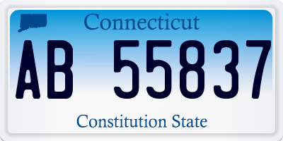 CT license plate AB55837