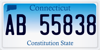 CT license plate AB55838