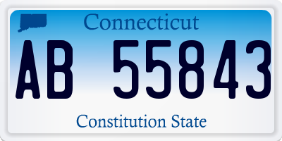 CT license plate AB55843