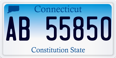 CT license plate AB55850