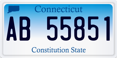 CT license plate AB55851