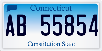 CT license plate AB55854