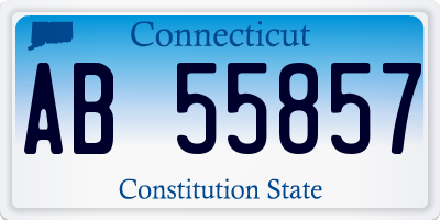 CT license plate AB55857