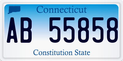 CT license plate AB55858