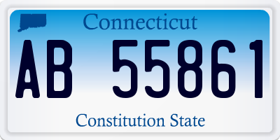 CT license plate AB55861