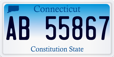 CT license plate AB55867