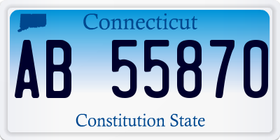 CT license plate AB55870