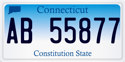 CT license plate AB55877