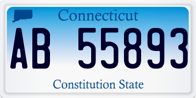 CT license plate AB55893