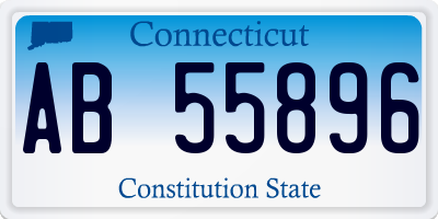 CT license plate AB55896